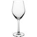 An Acopa Elevation wine glass with a stem on a white background.