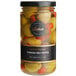 A close up of a jar of Belosa Turkish Red Pepper Stuffed Queen Olives with a label.