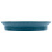 A blue polypropylene deli server bowl on a white table.