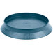 A blue polypropylene round deli server with a circular rim.