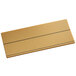 A white rectangular gold nametag with a black line.