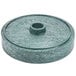 A round green polyethylene tortilla server with a lid.