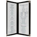 a menu board with a menu on it