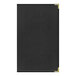 A black leather H. Risch, Inc. menu cover with a white border and 4 customizable views.