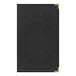 A black leather menu cover with a white border and 10 customizable views.