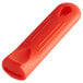 close-up of a red rectangular object