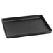 A black rectangular tray with a handle.