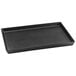 A black rectangular Delfin melamine tray with a handle.
