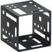 A black steel cube riser with a square design.