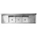 A stainless steel Steelton sink with three bowls.