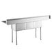 A stainless steel rectangular sink with drawers.