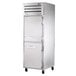 A white True Spec Series insulated holding cabinet with silver half doors.