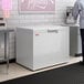 A white Galaxy CF10HC commercial chest freezer with a 9.6 cubic foot capacity.