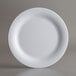 An American Metalcraft Jane Collection white melamine plate with a round white rim on a gray surface.