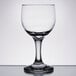 An Anchor Hocking clear wine glass on a white background.