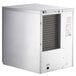 A silver rectangular Hoshizaki air cooled ice machine with a door open.