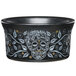 A black Fiesta ramekin with a skull design on it.