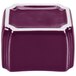 A purple square ceramic sugar caddy with a white border.