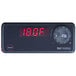 A black electronic device with red numbers and dials.