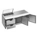 A stainless steel Beverage-Air sandwich prep table with two drawers and clear lids on a stainless steel counter.