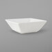 a white square bowl on a gray background