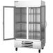 A Beverage-Air Horizon Series bottom mounted glass door reach-in freezer.