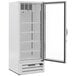 A Beverage-Air white glass door merchandiser freezer.