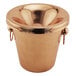 A close-up of a Franmara copper wine tasting spittoon.