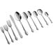 A row of Choice Bethany stainless steel forks.