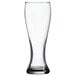 An Arcoroc Pub Pilsner Glass with a clear bottom and white rim.