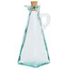 A clear glass Tablecraft oil & vinegar cruet with a cork stopper.