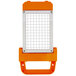 An orange and white rectangular grid with a silver blade.