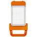 an orange and silver device with a grid on it