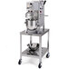 A Lakeside stainless steel equipment stand with a large mixer bowl on top.