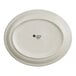 A Libbey narrow rim stoneware platter with brown bands and speckles.