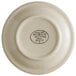 A Libbey narrow rim stoneware plate with brown bands and speckles.