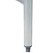 A close-up of a metal pipe with a silver handle.