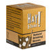 A brown box of HAY! wheat straws with white and black text.
