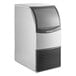 A stainless steel Scotsman undercounter ice machine with black and silver accents.