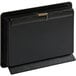 A black rectangular Vollrath trash receptacle door with a metal spring.