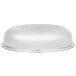 A stainless steel bowl with a silver rim.