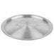 A silver stainless steel Vollrath Arkadia lid with a handle.