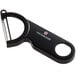 A black Victorinox "Y" vegetable peeler with a black handle.