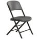 a folding chair with a grey seat
