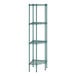 A green metal Regency wire shelf kit with four shelves.