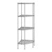 A Regency chrome wire pentagon corner shelving unit with four shelves.