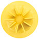 A yellow plastic disc with ten small spikes.