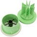 a green object with metal parts