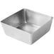 An American Metalcraft stainless steel square bowl with a satin finish.