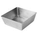 An American Metalcraft stainless steel square bowl with a satin finish.